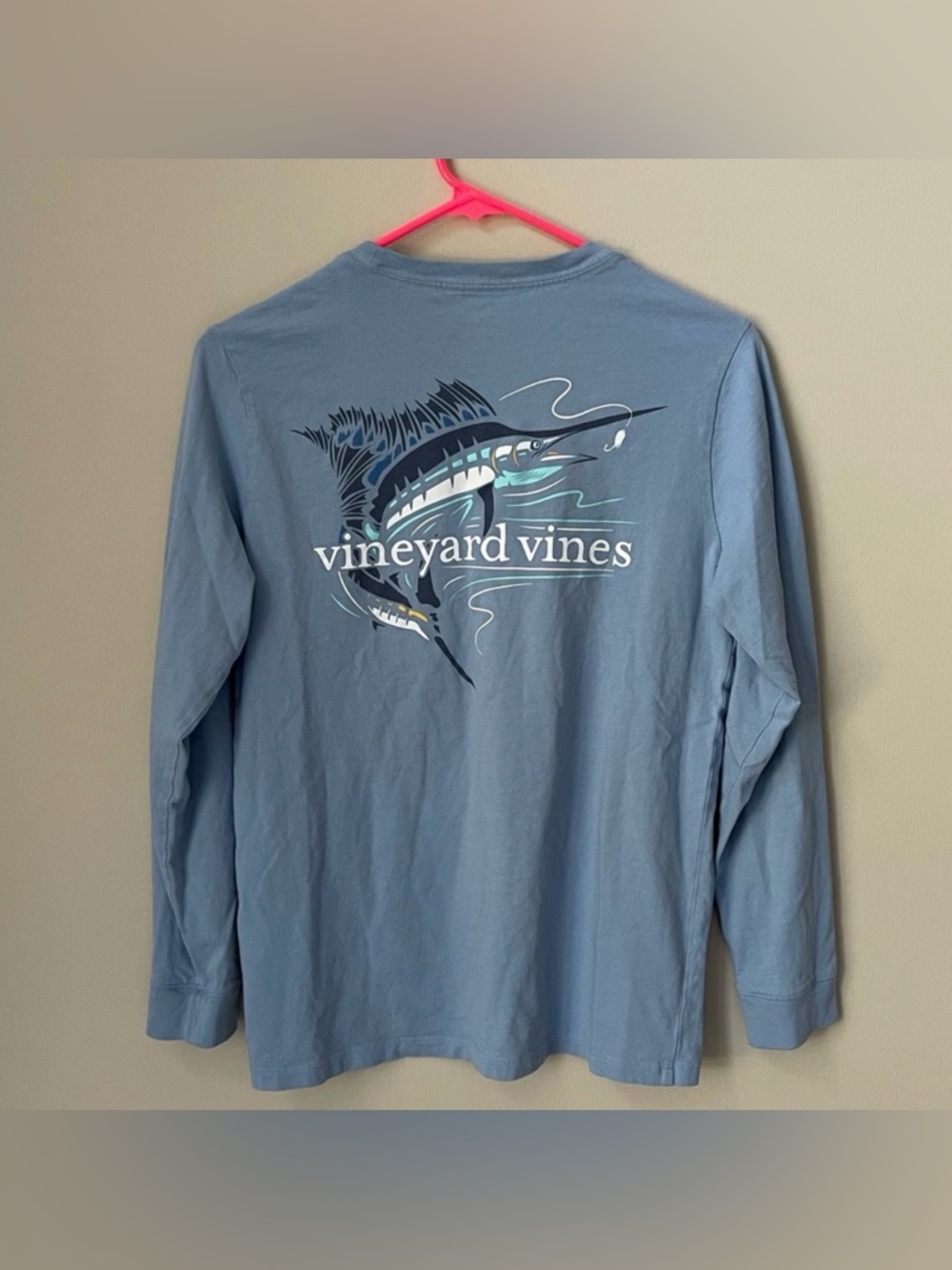 Vineyard Vines Graphic Long Sleeve Tee, Marlin - Boys Large (16)